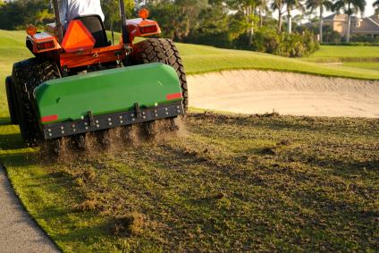 Professional lawn aeration by Wild West Landscape Designs LLC